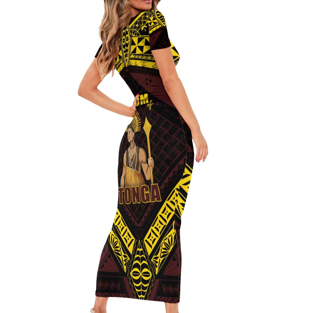 Tonga First King Short Sleeve Bodycon Dress Ahoeitu Know Your Roots