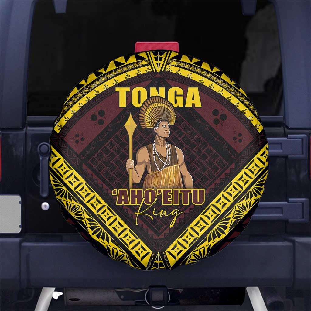 Tonga First King Spare Tire Cover Ahoeitu Know Your Roots LT05 No hole Maroon - Polynesian Pride