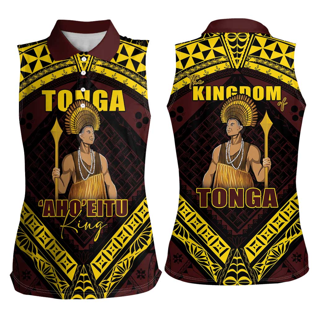 Tonga First King Women Sleeveless Polo Shirt Ahoeitu Know Your Roots