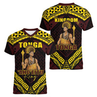 Tonga First King Women V-Neck T-Shirt Ahoeitu Know Your Roots