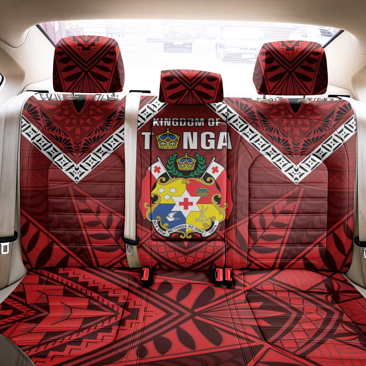 Tonga Emancipation Day Back Car Seat Cover Tongan Kupesi Pattern