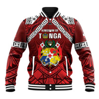 Tonga Emancipation Day Baseball Jacket Tongan Kupesi Pattern LT05 Unisex Red - Polynesian Pride
