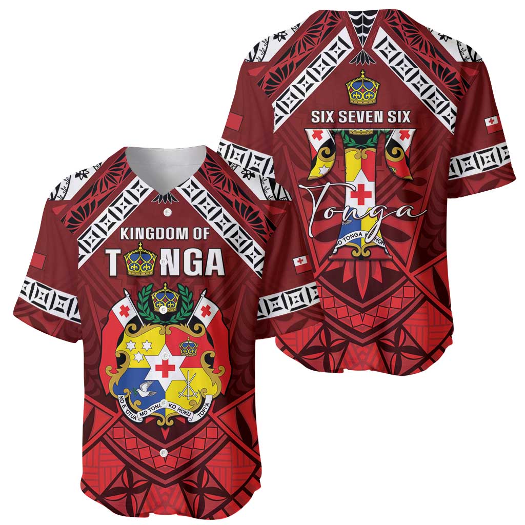 Tonga Emancipation Day Baseball Jersey Tongan Kupesi Pattern