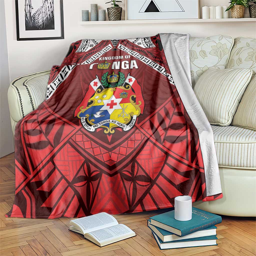 Tonga Emancipation Day Blanket Tongan Kupesi Pattern LT05 Red - Polynesian Pride