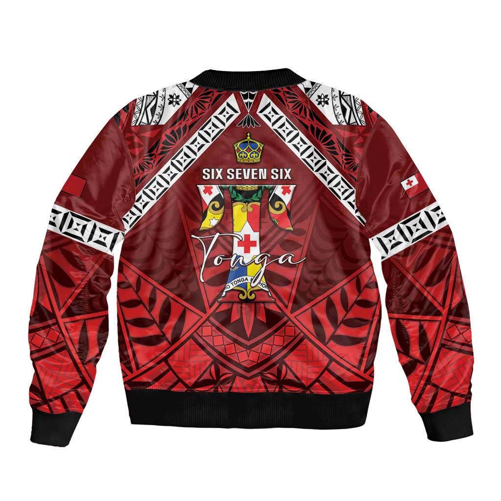 Tonga Emancipation Day Bomber Jacket Tongan Kupesi Pattern LT05 - Polynesian Pride