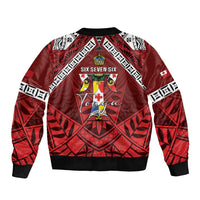 Tonga Emancipation Day Bomber Jacket Tongan Kupesi Pattern LT05 - Polynesian Pride