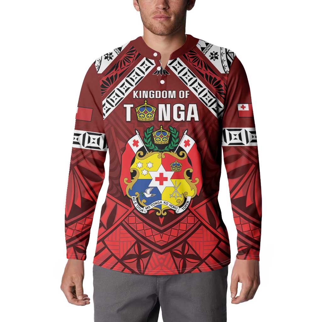 Tonga Emancipation Day Button Sweatshirt Tongan Kupesi Pattern LT05 - Polynesian Pride