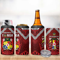Tonga Emancipation Day 4 in 1 Can Cooler Tumbler Tongan Kupesi Pattern LT05 - Polynesian Pride