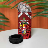 Tonga Emancipation Day 4 in 1 Can Cooler Tumbler Tongan Kupesi Pattern LT05 - Polynesian Pride