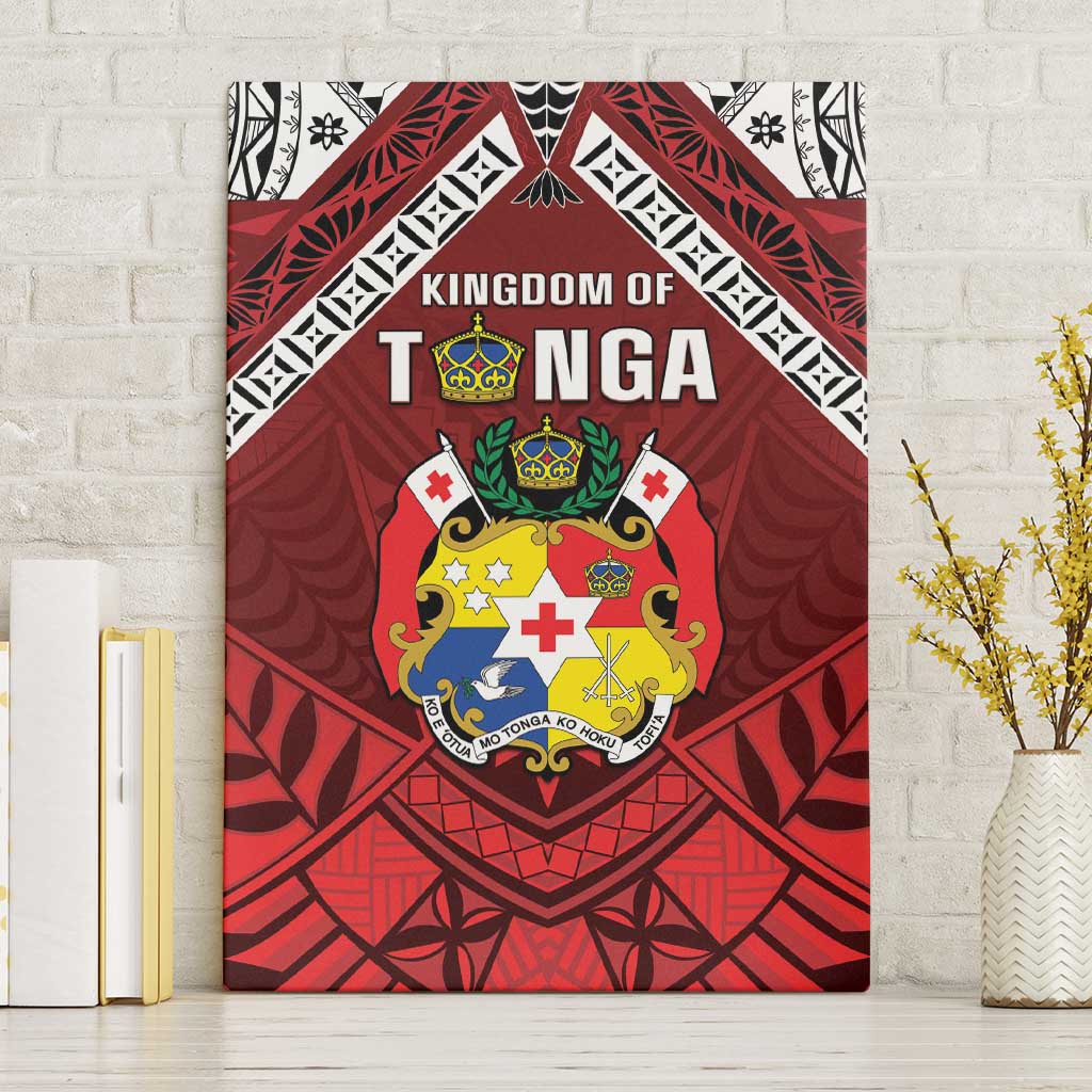 Tonga Emancipation Day Canvas Wall Art Tongan Kupesi Pattern LT05 Without Frame Red - Polynesian Pride