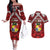Tonga Emancipation Day Couples Matching Off The Shoulder Long Sleeve Dress and Hawaiian Shirt Tongan Kupesi Pattern