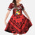 Tonga Emancipation Day Family Matching Off The Shoulder Long Sleeve Dress and Hawaiian Shirt Tongan Kupesi Pattern