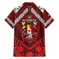 Tonga Emancipation Day Family Matching Off Shoulder Short Dress and Hawaiian Shirt Tongan Kupesi Pattern