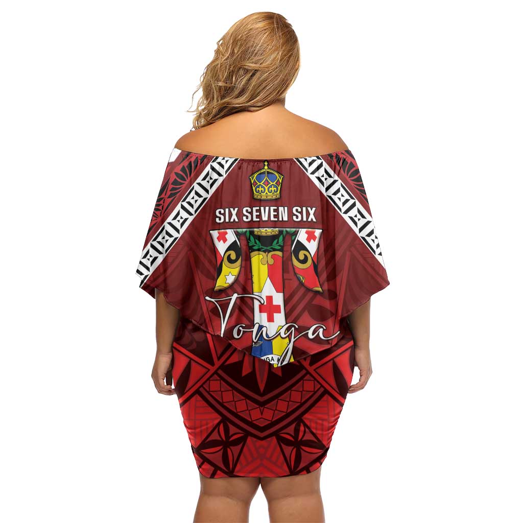 Tonga Emancipation Day Family Matching Off Shoulder Short Dress and Hawaiian Shirt Tongan Kupesi Pattern