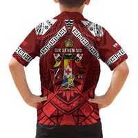 Tonga Emancipation Day Family Matching Tank Maxi Dress and Hawaiian Shirt Tongan Kupesi Pattern