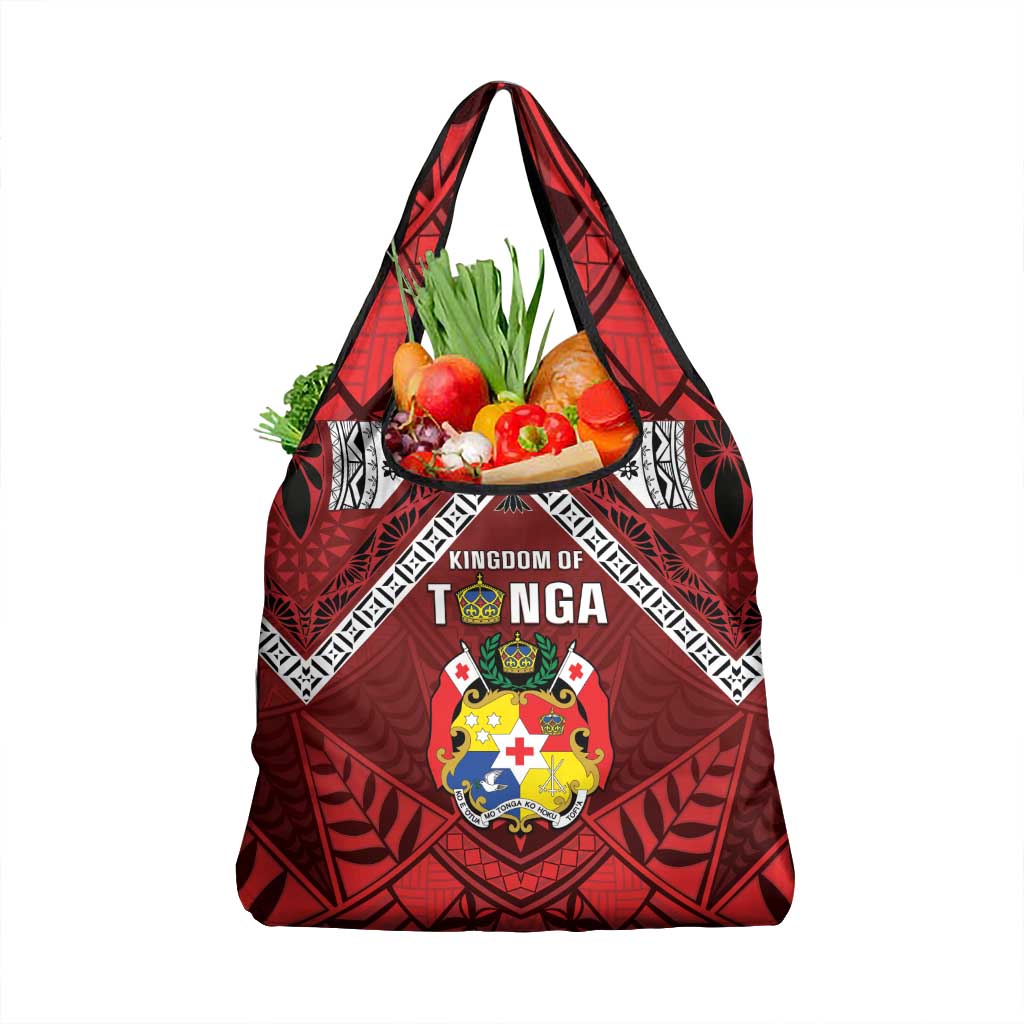 Tonga Emancipation Day Grocery Bag Tongan Kupesi Pattern LT05 1-pack One Size Red - Polynesian Pride