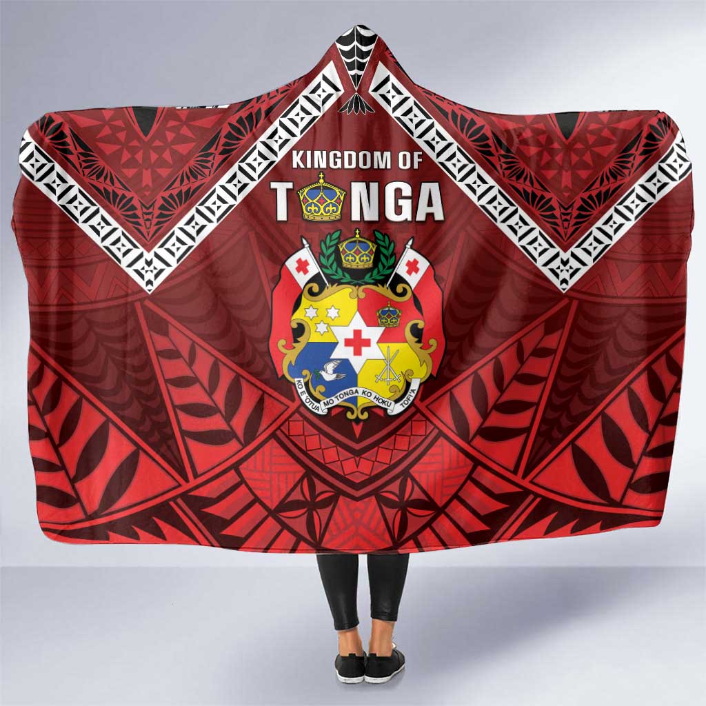 Tonga Emancipation Day Hooded Blanket Tongan Kupesi Pattern LT05 One Size Red - Polynesian Pride