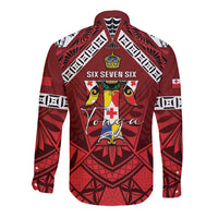 Tonga Emancipation Day Long Sleeve Button Shirt Tongan Kupesi Pattern LT05 - Polynesian Pride