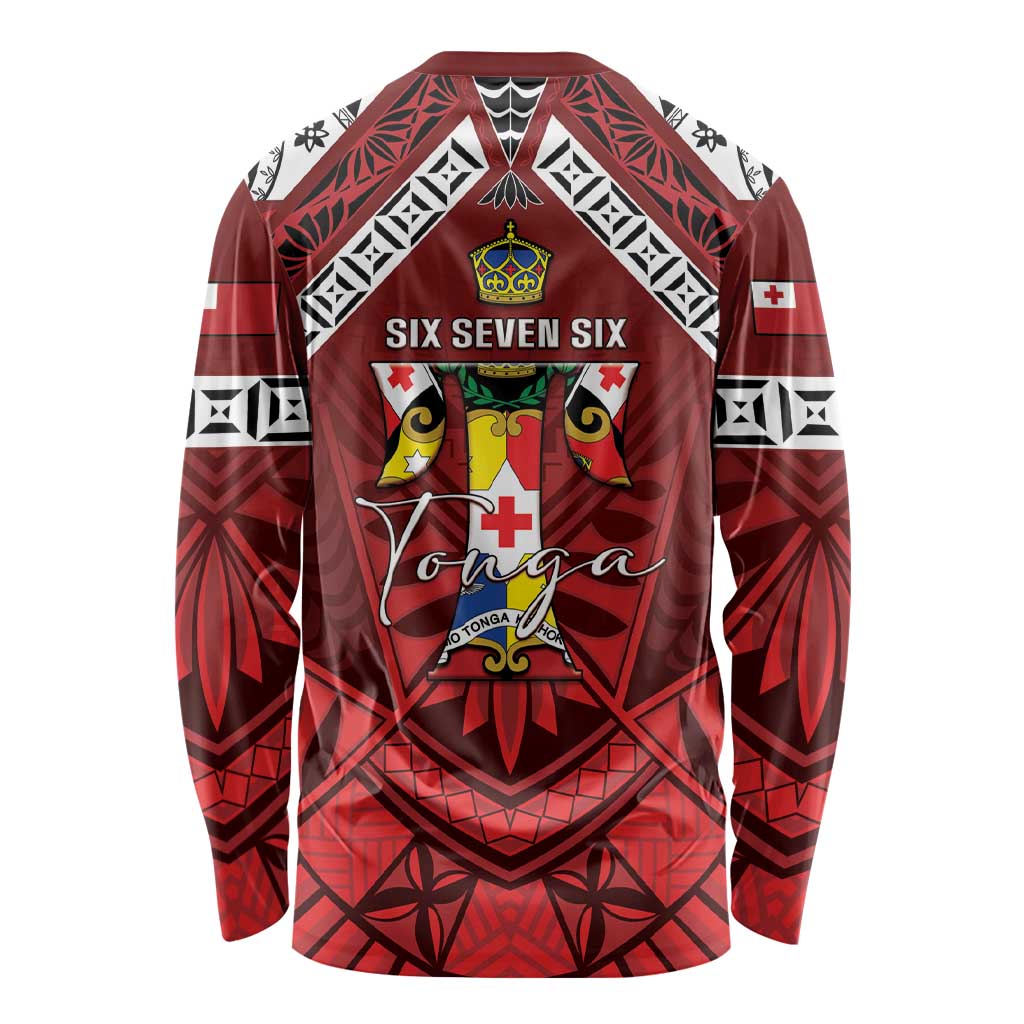 Tonga Emancipation Day Long Sleeve Shirt Tongan Kupesi Pattern LT05 - Polynesian Pride