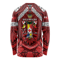 Tonga Emancipation Day Long Sleeve Shirt Tongan Kupesi Pattern LT05 - Polynesian Pride
