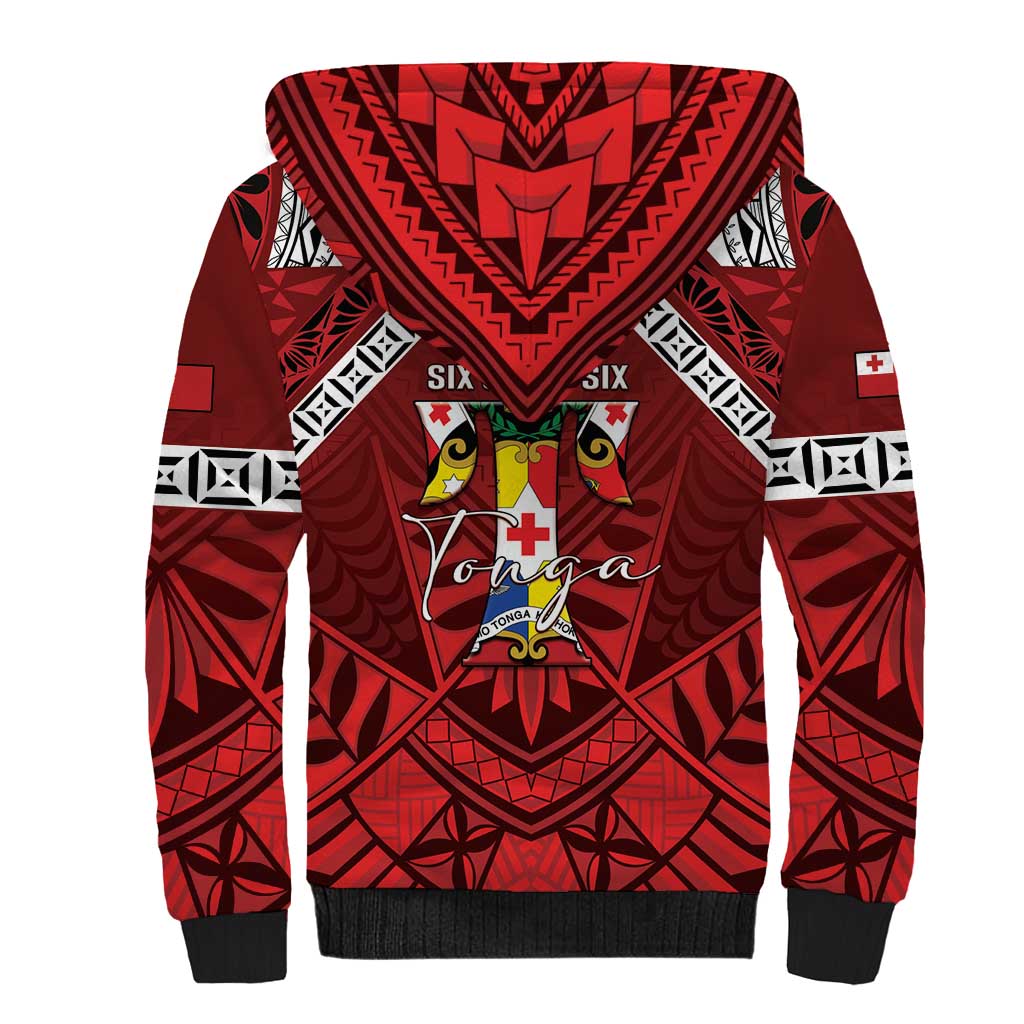 Tonga Emancipation Day Sherpa Hoodie Tongan Kupesi Pattern LT05 - Polynesian Pride