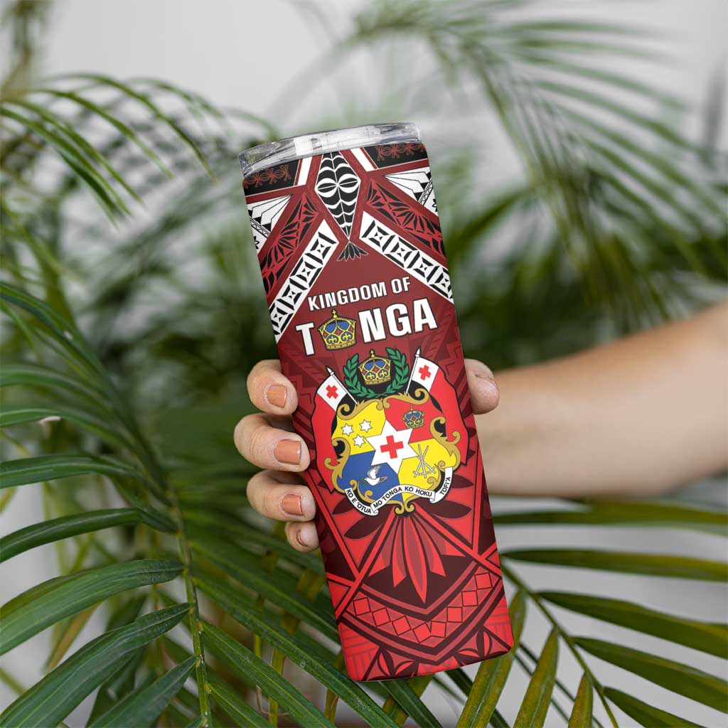 Tonga Emancipation Day Skinny Tumbler Tongan Kupesi Pattern