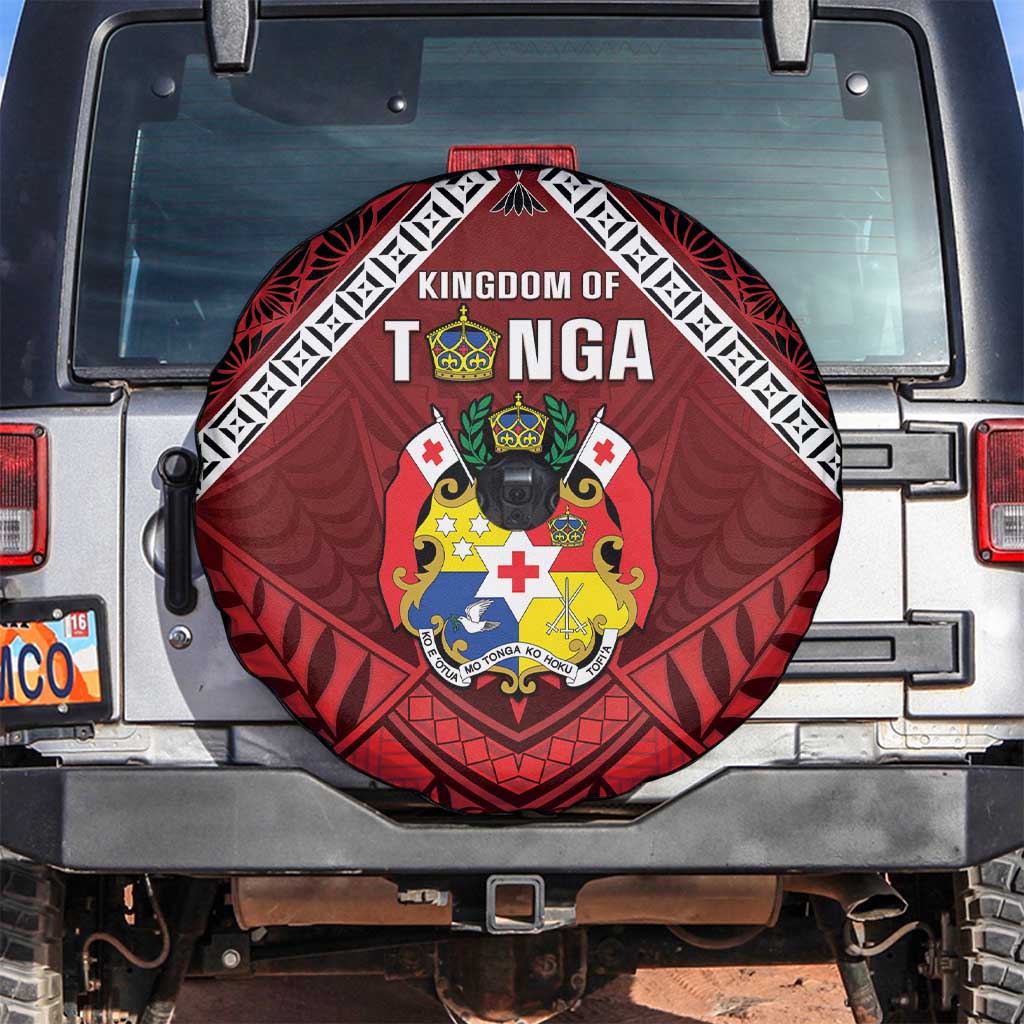 Tonga Emancipation Day Spare Tire Cover Tongan Kupesi Pattern LT05 Red - Polynesian Pride