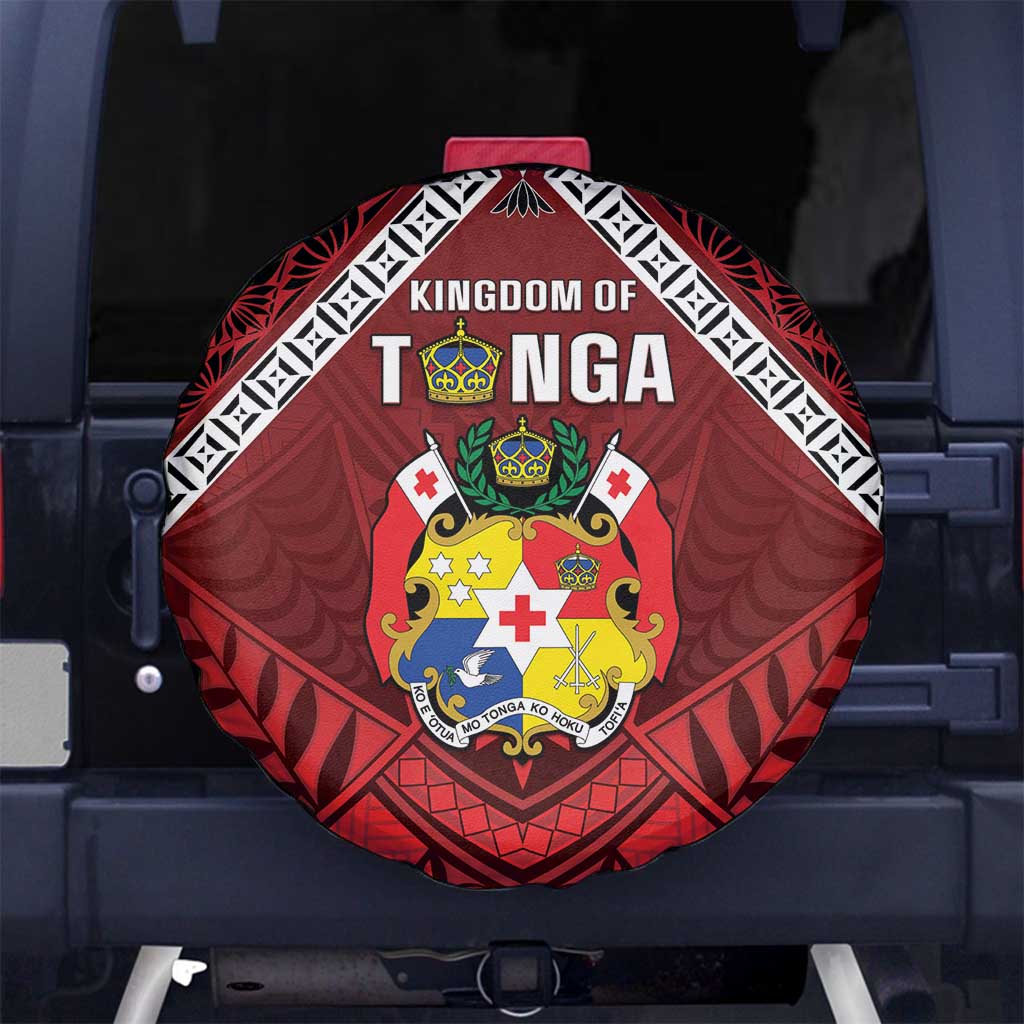 Tonga Emancipation Day Spare Tire Cover Tongan Kupesi Pattern LT05 No hole Red - Polynesian Pride