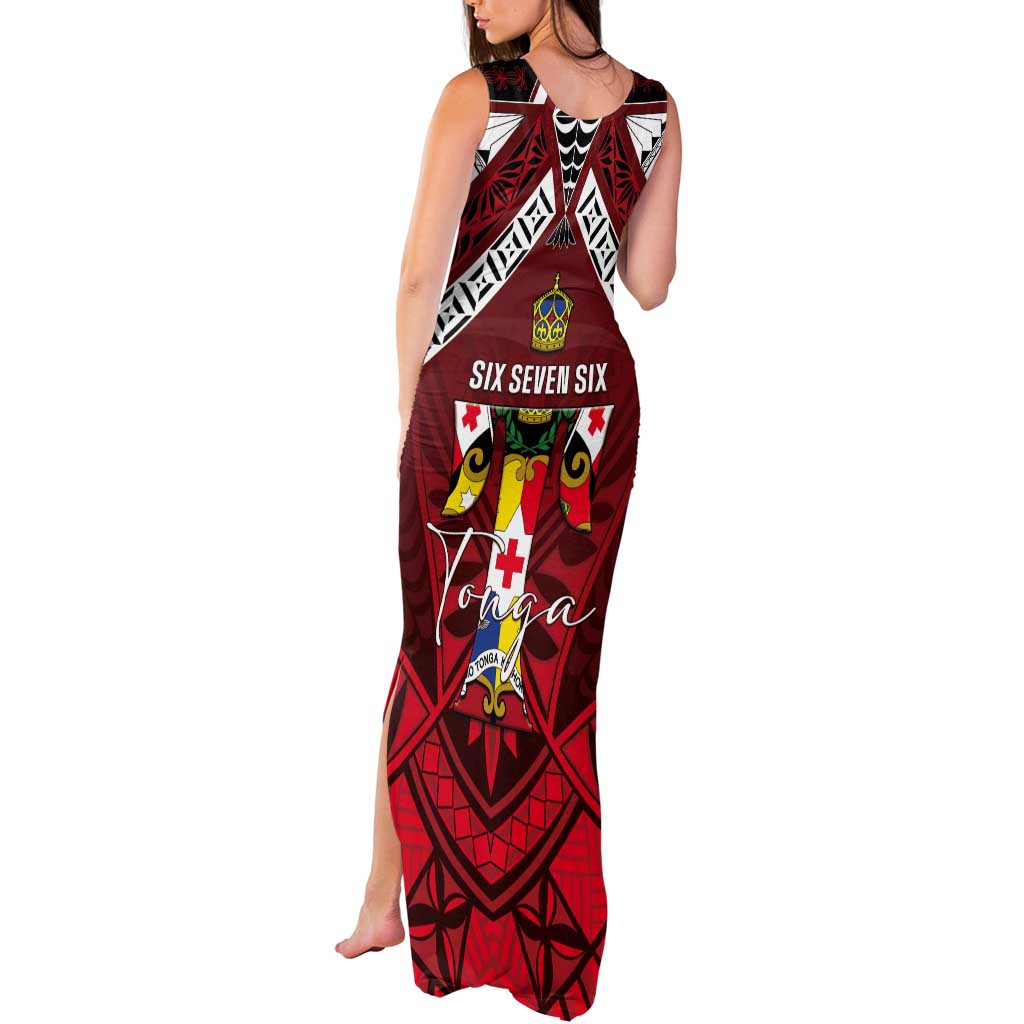 Tonga Emancipation Day Tank Maxi Dress Tongan Kupesi Pattern