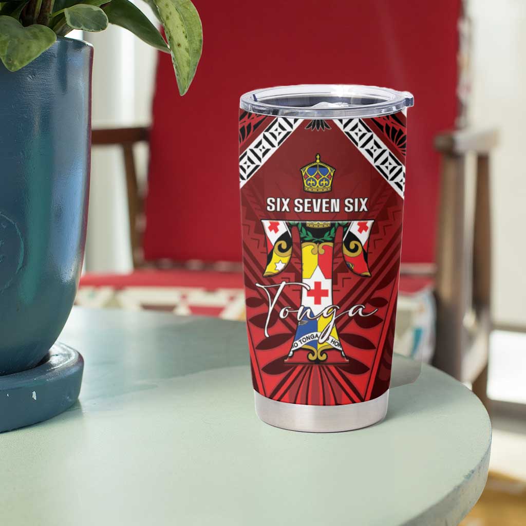 Tonga Emancipation Day Tumbler Cup Tongan Kupesi Pattern