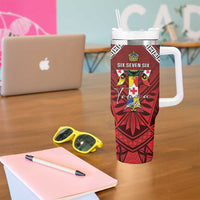 Tonga Emancipation Day Tumbler With Handle Tongan Kupesi Pattern