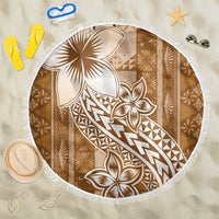 Tonga Kupesi Ngatu Beach Blanket Vintage Brown Plumeria LT05 One Size 150cm Brown - Polynesian Pride