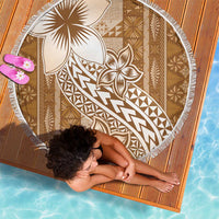 Tonga Kupesi Ngatu Beach Blanket Vintage Brown Plumeria LT05 - Polynesian Pride