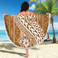 Tonga Kupesi Ngatu Beach Blanket Vintage Brown Plumeria LT05 - Polynesian Pride