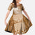 Tonga Kupesi Ngatu Family Matching Off The Shoulder Long Sleeve Dress and Hawaiian Shirt Vintage Brown Plumeria