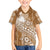 Tonga Kupesi Ngatu Family Matching Off The Shoulder Long Sleeve Dress and Hawaiian Shirt Vintage Brown Plumeria