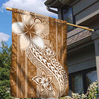 Tonga Kupesi Ngatu Garden Flag Vintage Brown Plumeria