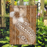 Tonga Kupesi Ngatu Garden Flag Vintage Brown Plumeria