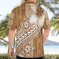 Tonga Kupesi Ngatu Hawaiian Shirt Vintage Brown Plumeria LT05 - Polynesian Pride