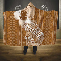 Tonga Kupesi Ngatu Hooded Blanket Vintage Brown Plumeria LT05 - Polynesian Pride