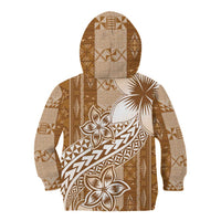 Tonga Kupesi Ngatu Kid Hoodie Vintage Brown Plumeria