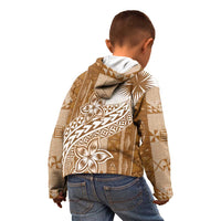 Tonga Kupesi Ngatu Kid Hoodie Vintage Brown Plumeria
