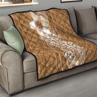 Tonga Kupesi Ngatu Quilt Vintage Brown Plumeria