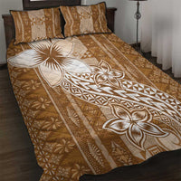 Tonga Kupesi Ngatu Quilt Bed Set Vintage Brown Plumeria