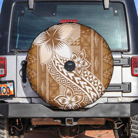 Tonga Kupesi Ngatu Spare Tire Cover Vintage Brown Plumeria