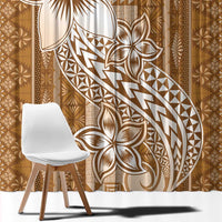 Tonga Kupesi Ngatu Window Curtain Vintage Brown Plumeria LT05 - Polynesian Pride