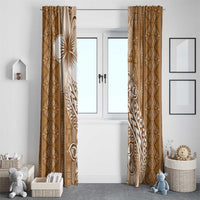Tonga Kupesi Ngatu Window Curtain Vintage Brown Plumeria LT05 - Polynesian Pride