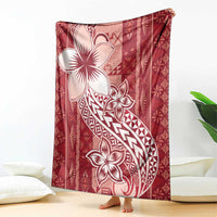 Tonga Kupesi Ngatu Blanket Vintage Red Plumeria LT05 - Polynesian Pride