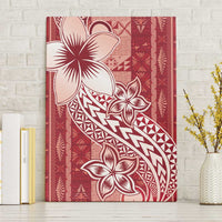 Tonga Kupesi Ngatu Canvas Wall Art Vintage Red Plumeria LT05 Without Frame Red - Polynesian Pride