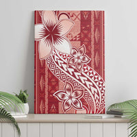 Tonga Kupesi Ngatu Canvas Wall Art Vintage Red Plumeria LT05 - Polynesian Pride